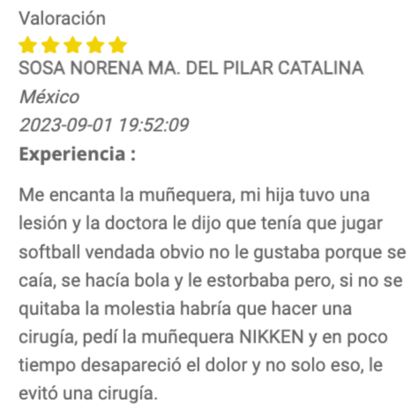 Testimonio 1 Muñequera KENKOTHERM
