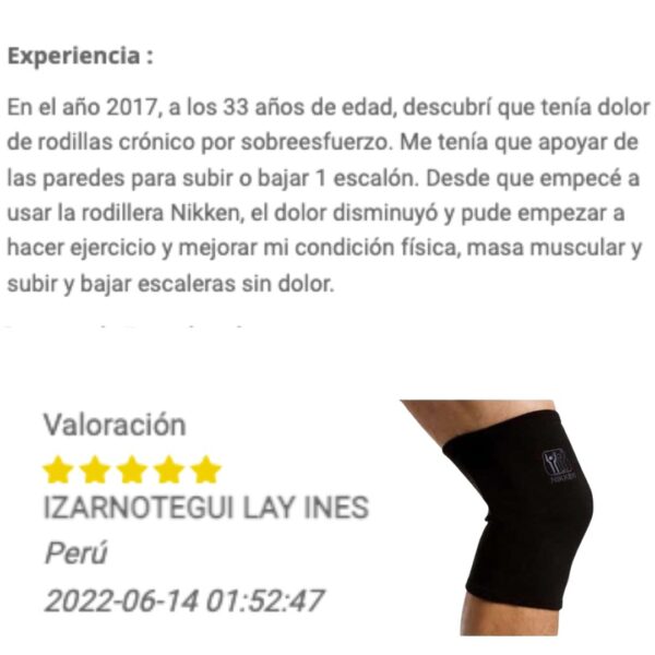 Testimonio Rodillera KENKOTHERM